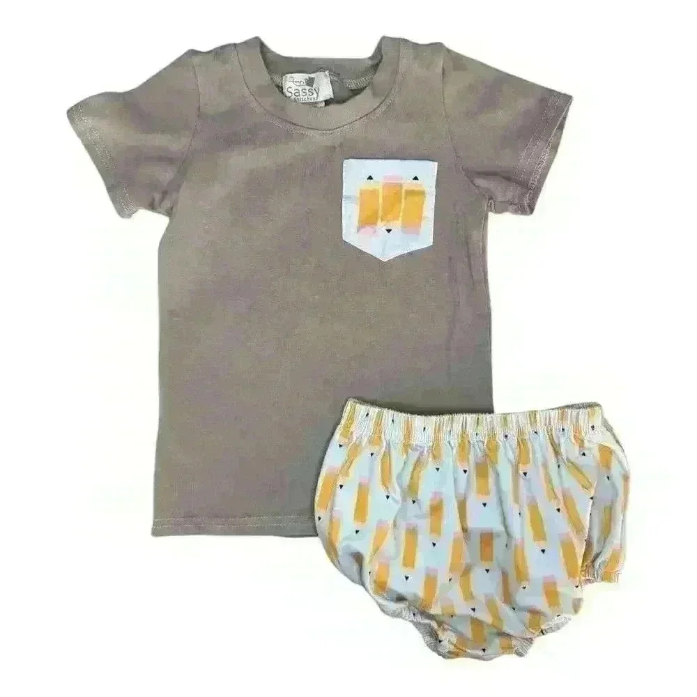 Sassy Stitches Pencil Bloomer Set  - 18 months